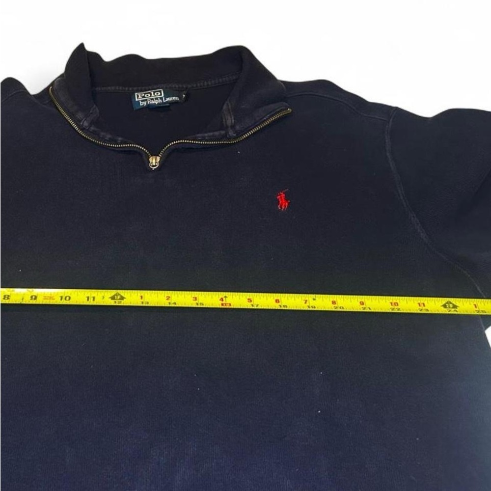 Vintage Ralph Lauren Quarter Zip Sweater 🐎 Preppy Classic Navy - Picture 2 of 4